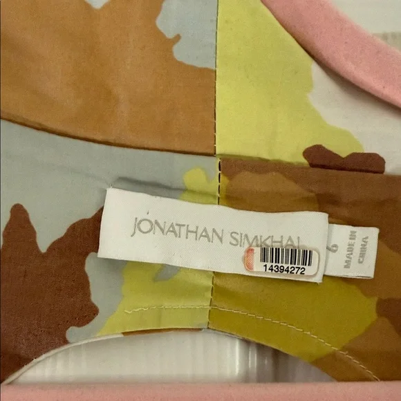 Jonathan Simkhai Camouflage Midi Dress in Brown and Cream